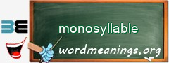 WordMeaning blackboard for monosyllable